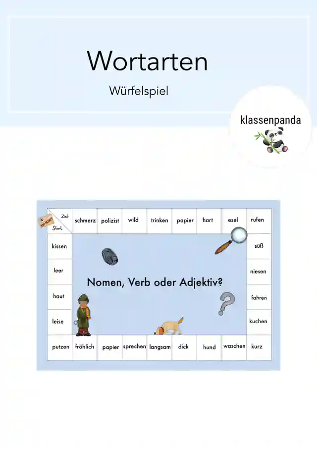 Wortarten Würfelspiel