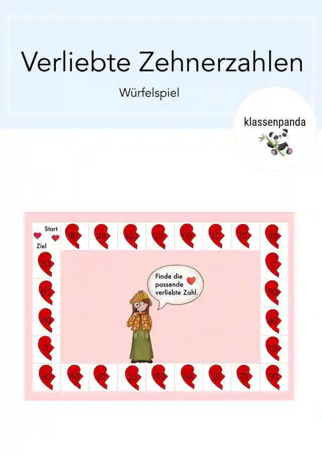Verliebte Zehnerzahlen - Würfelspiel
