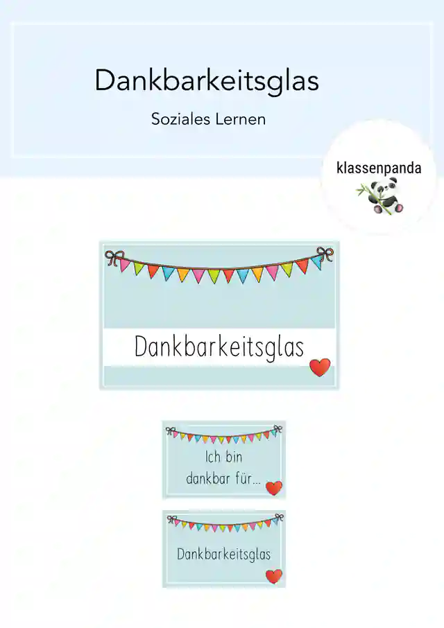 Dankbarkeitsglas soziales Lernen