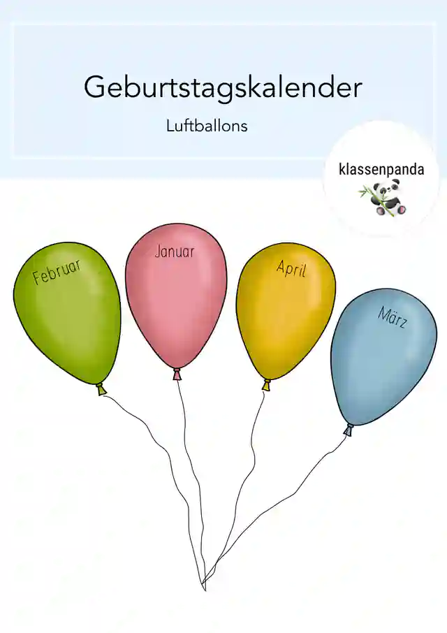 Geburtstagskalender Luftballons