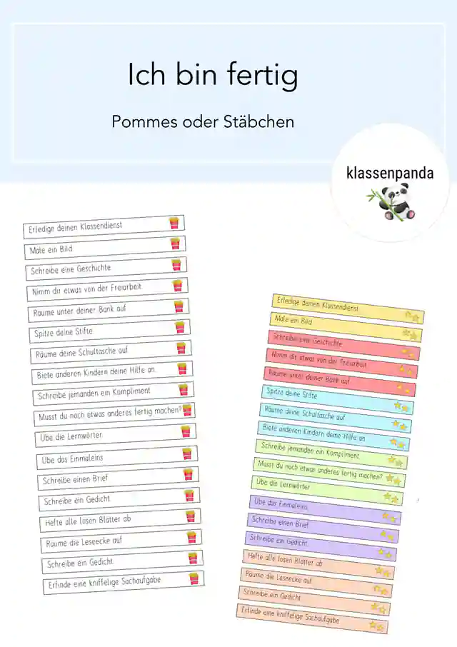 Ich bin fertig Pommes/ Stäbchen