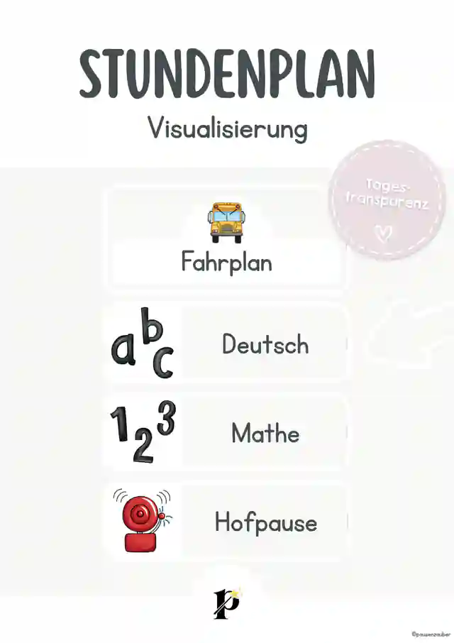 Stundenplan für die Grundschule