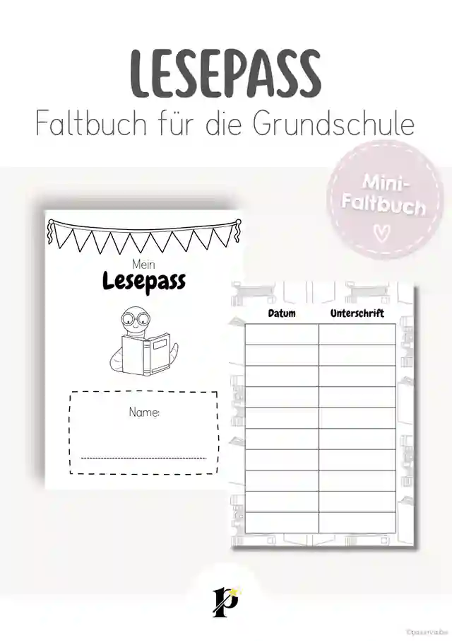 Lesepass - Mini-Faltbuch für die Grundschule