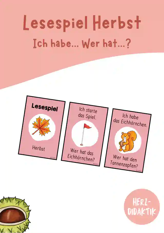 Lesespiel "Ich habe... Wer hat...? (Herbst)