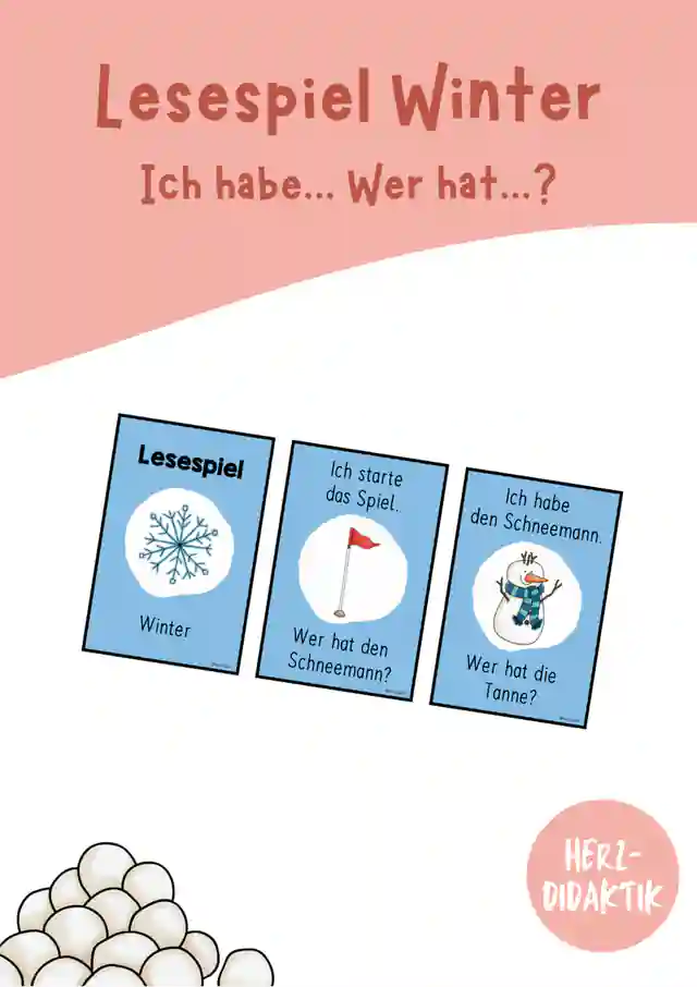 Lesespiel "Ich habe... Wer hat...? (Winter)