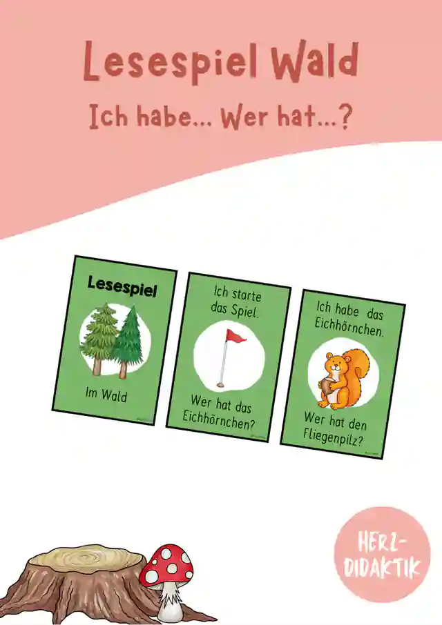 Lesespiel "Ich habe... Wer hat...? (Im Wald)