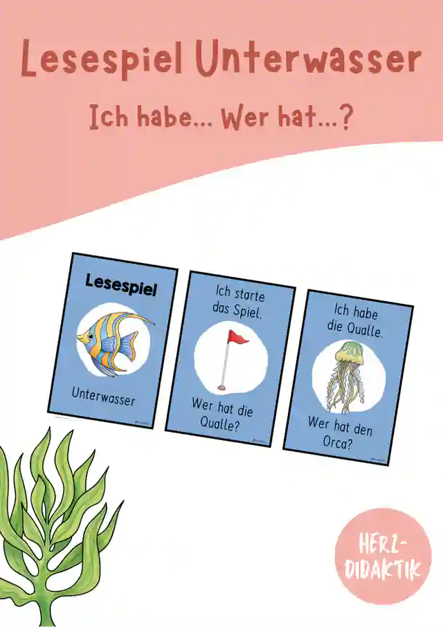 Lesespiel "Ich habe... Wer hat...? (Unterwasser)