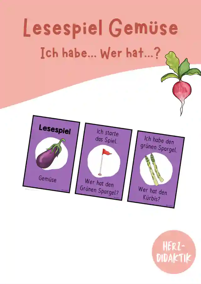 Lesespiel "Ich habe... Wer hat...? (Gemüse)