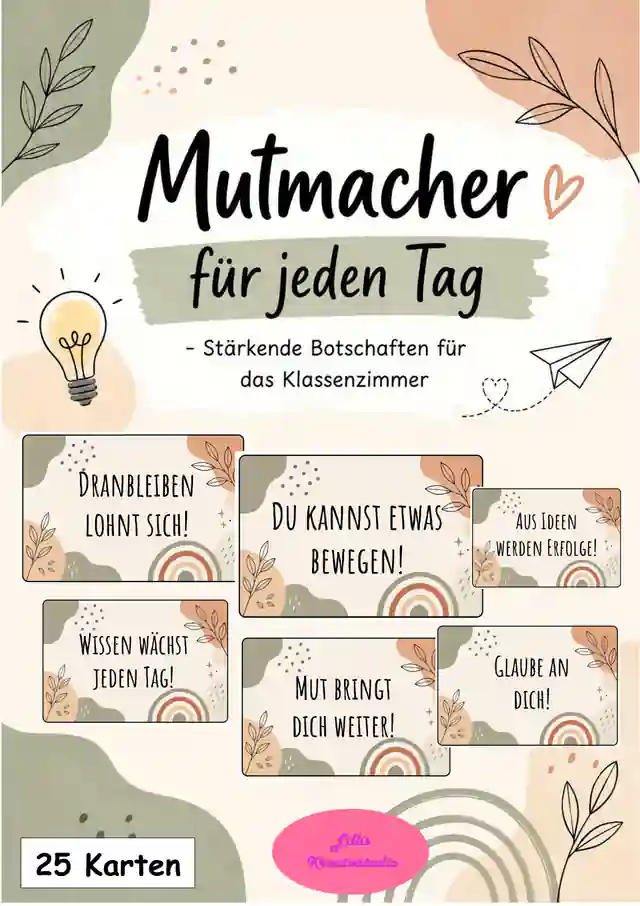 Mutmacher für jeden Tag - Stärkende Botschaften für das Klassenzimmer