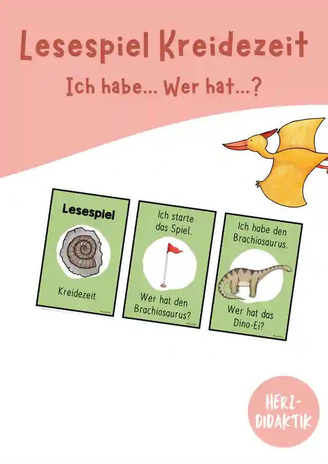 Lesespiel "Ich habe... Wer hat...? (Kreidezeit)