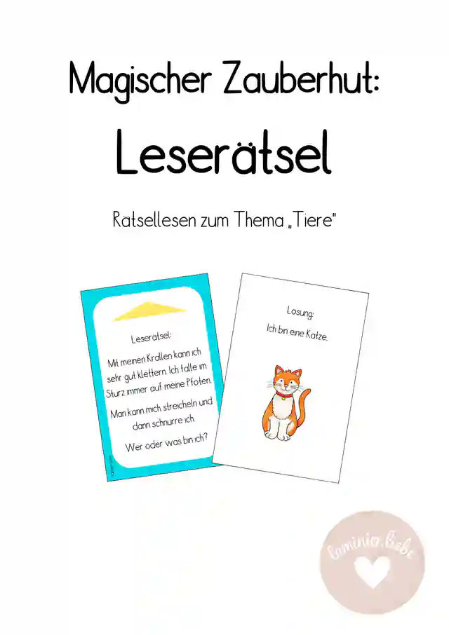 Leserätsel magischer Zauberhut: Tiere