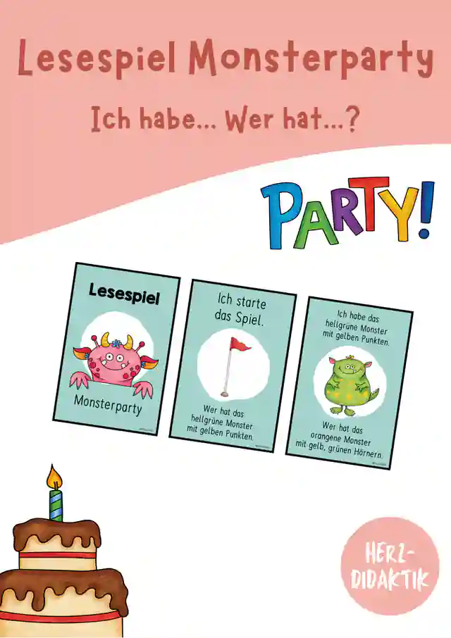 Lesespiel "Ich habe... Wer hat...? (Monsterparty)