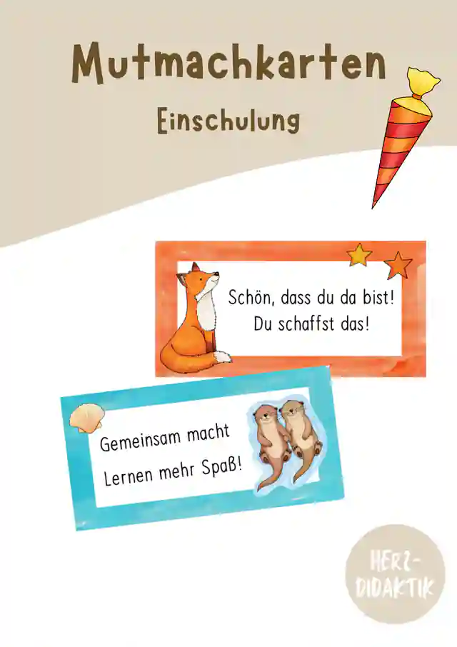 Mutmachkarten/Affirmationen zur Einschulung