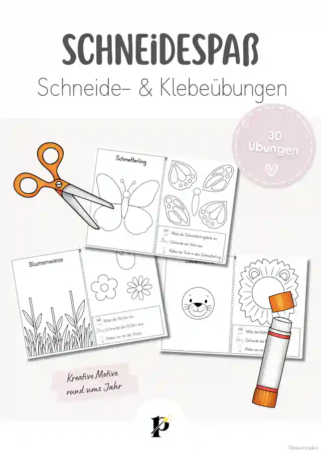 Schneidespaß | 30 Schneide- und Klebeübungen für die Grundschule