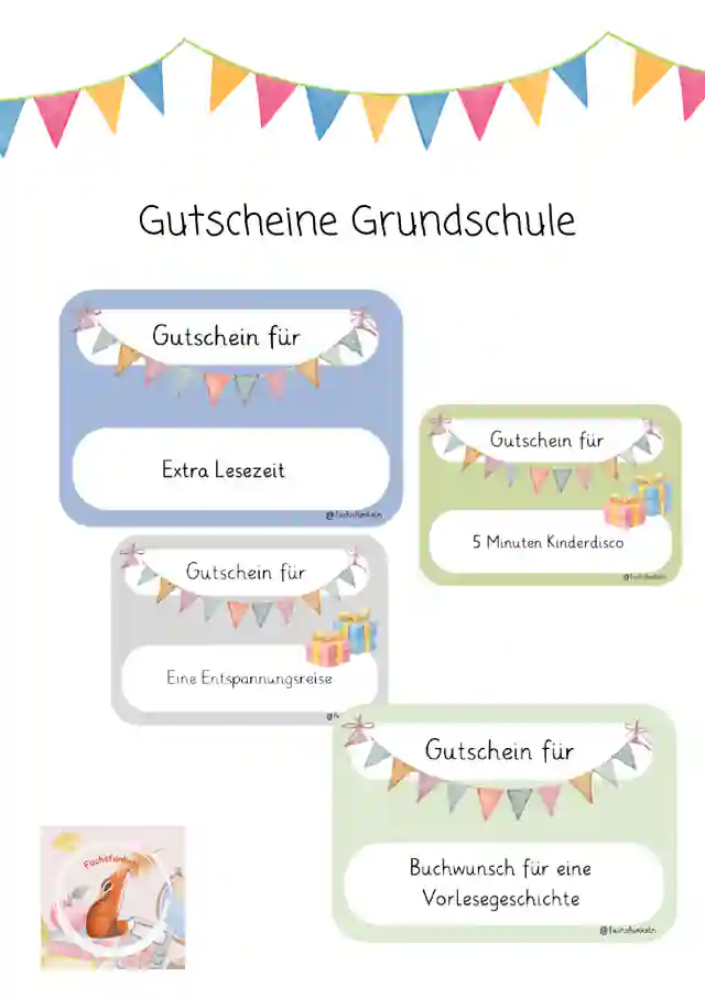 Gutscheine Grundschule