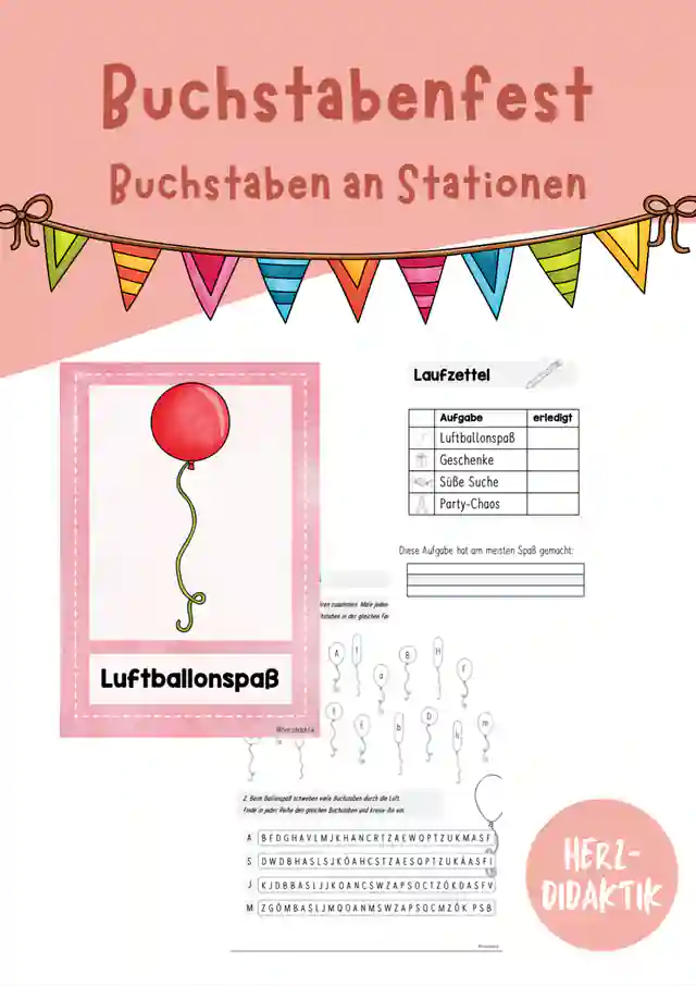 Buchstabenfest an Stationen (Abschluss Klasse 1)