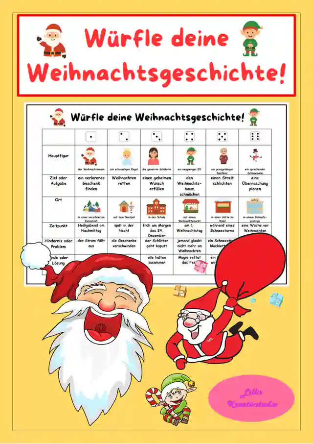 Eine Weihnachtsgeschichte würfeln # Kreatives Schreiben