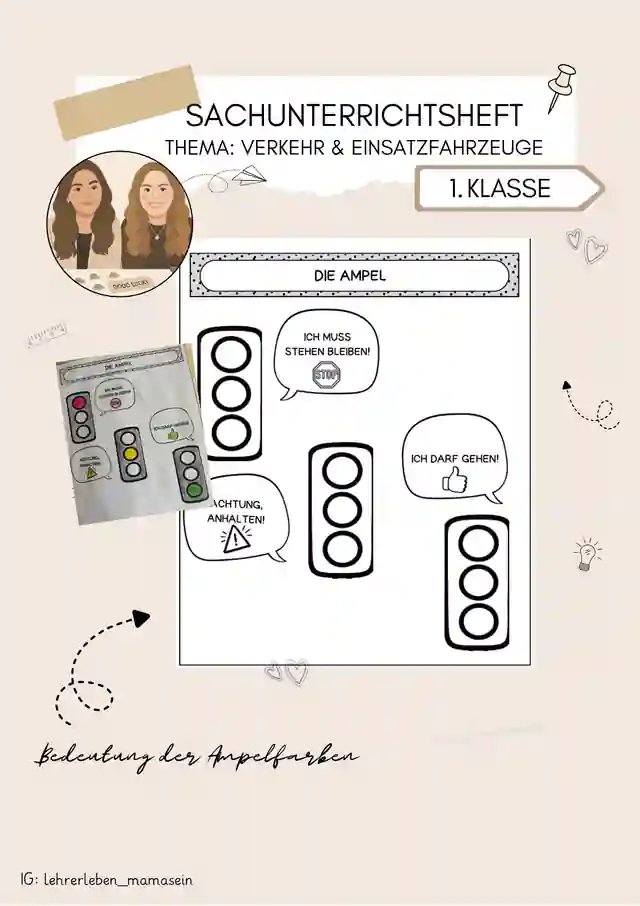 Verkehrserziehung (Notfall Rufnummer) - Sachunterrichtsheft