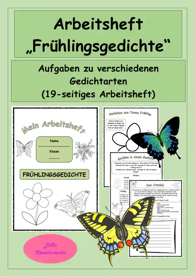 Arbeitsheft Frühlingsgedichte - Kreatives Schreiben, Gedichte im Frühling