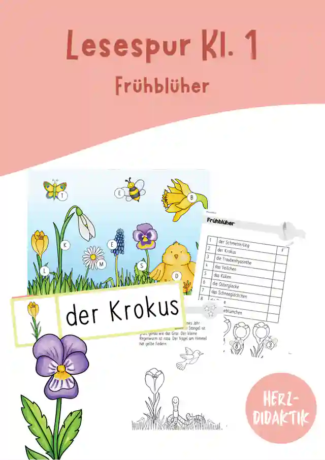 Lesespur - Frühblüher (Klasse 1)