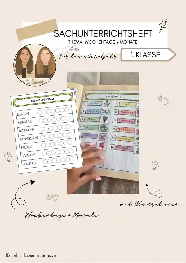 Wochentage & Monate - Sachunterrichtsheft