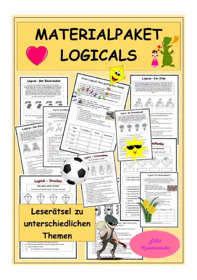 Materialpaket (wachsend): Logicals - Leserätsel - Logikrätsel - Knobelaufgaben im Deutschunterricht