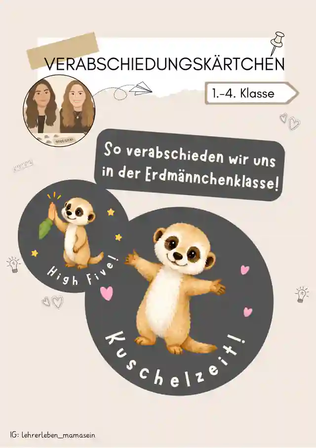 Verabschiedungskärtchen Erdmännchen