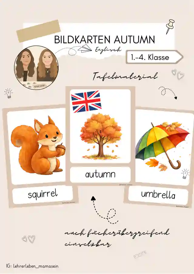 Flashcards Autumn / Bildkarten Herbst englisch