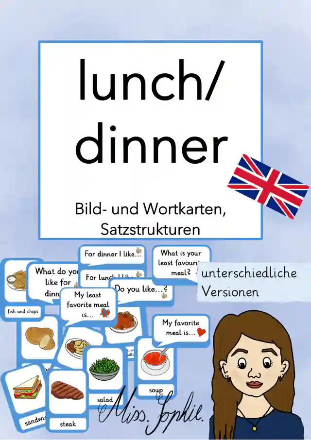 lunch_dinner- Bild- und Wortkarten, Satzstrukturen