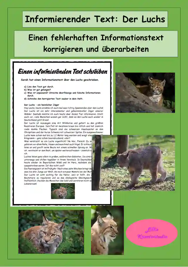 Informierender Text: Einen fehlerhaften Informationstext korrigieren - Der Luchs