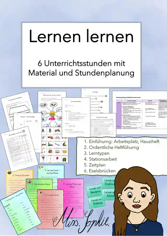 Lernen lernen_6 Stunden mit Material und Stundenplanung_Kl.3/4