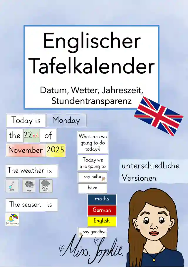 Englischer Tafelkalender