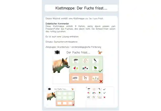 Klettmappe Was frisst der Fuchs?