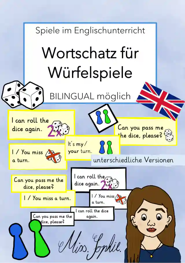 Englischer Wortschatz für Würfelspiele