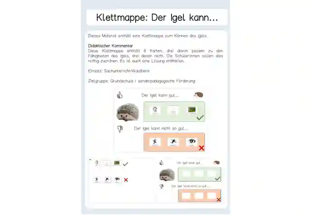 Klettmappe: Was kann der Igel?