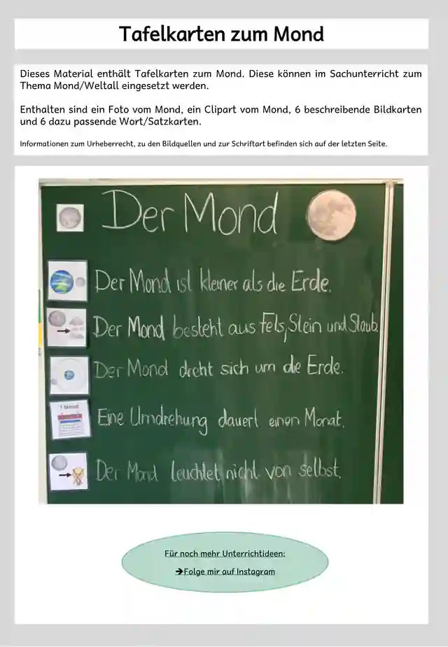 Tafelkarten zum Mond 