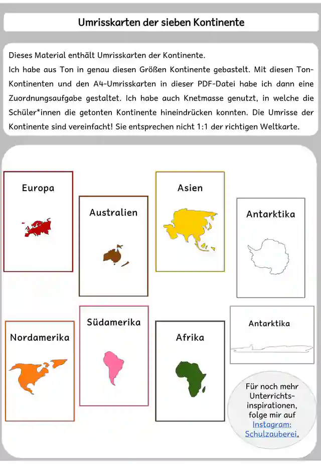 Umrisskarten der Kontinente