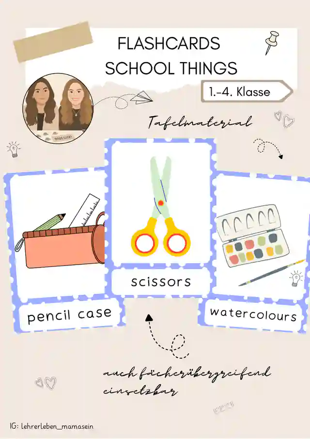 Flashcards school things