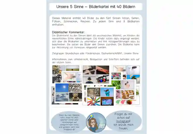 Bilderkartei Unsere Sinne - 40 Fotos