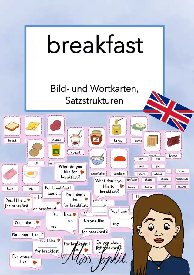 breakfast - Bild- und Wortkarten, Satzstrukturen
