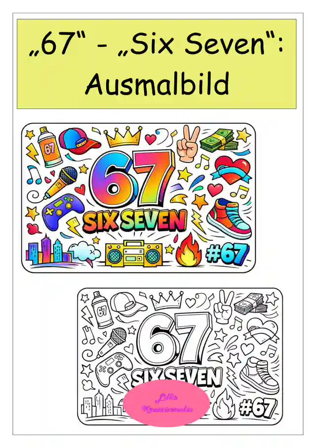 Ausmalbild 67 "Six Seven" - Malvorlage