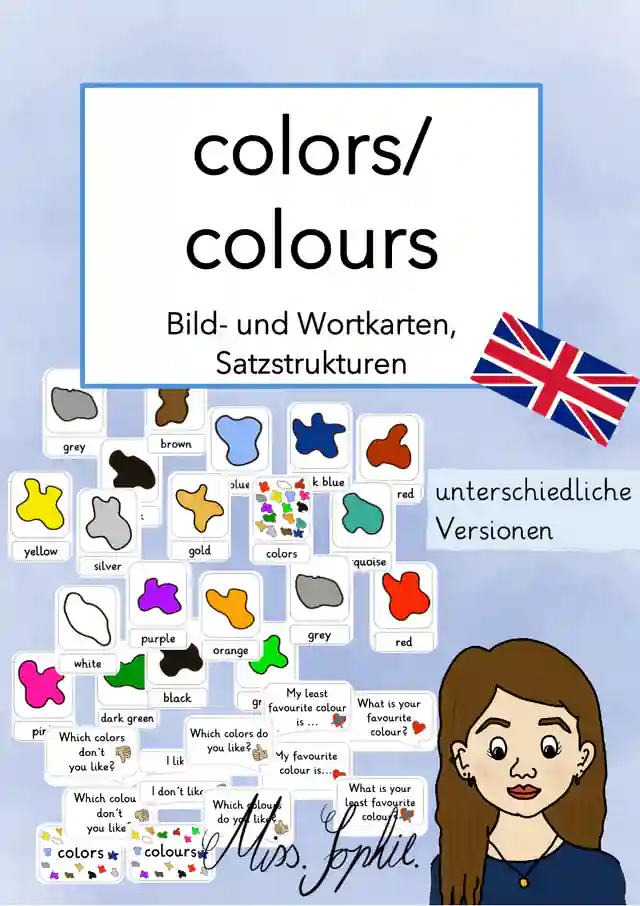 colors-colours_Bild- und Wortkarten, Satzstrukturen
