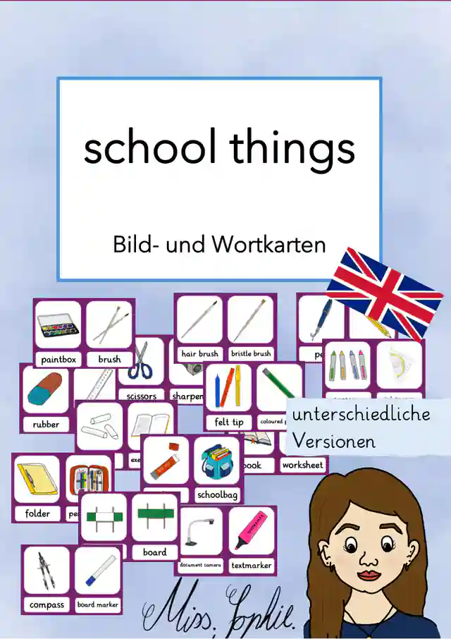 school things_Bild- und Wortkarten