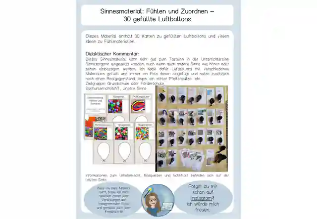 Sinnesmaterial 30 Luftballons verschiedene Füllideen