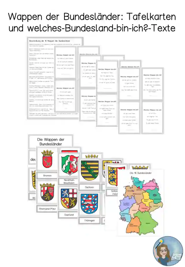 Wappen - Bundesländer Deutschland Tafelmaterial 8/9