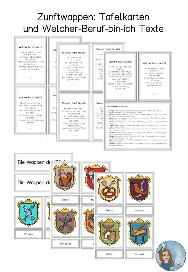 Wappen - Zünfte Karten und Berufe Rätsel 8/9