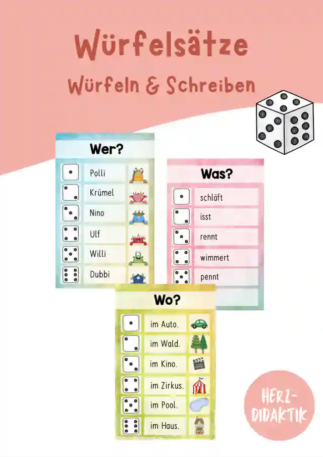 Würfelsätze - Würfeln & Schreiben (Freiarbeit)