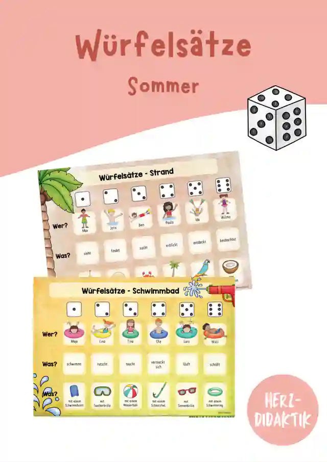 Würfelsätze - Würfeln & Schreiben (Sommer)