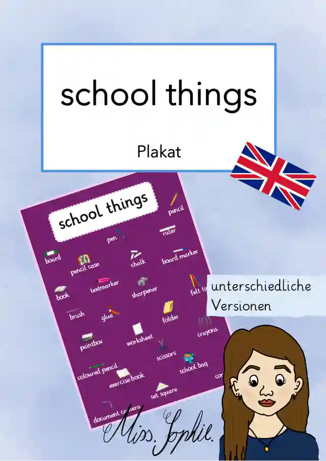 school things - Plakat