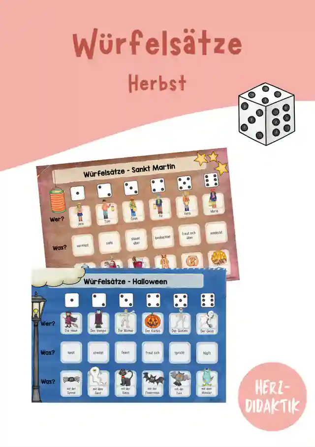 Würfelsätze - Würfeln & Schreiben (Herbst)
